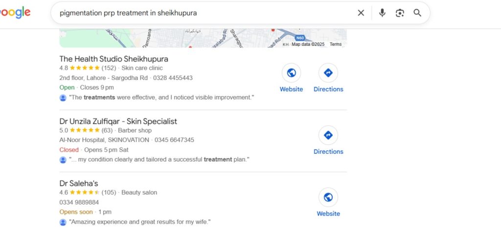 Pigmentation prp treatment in sheikhupura