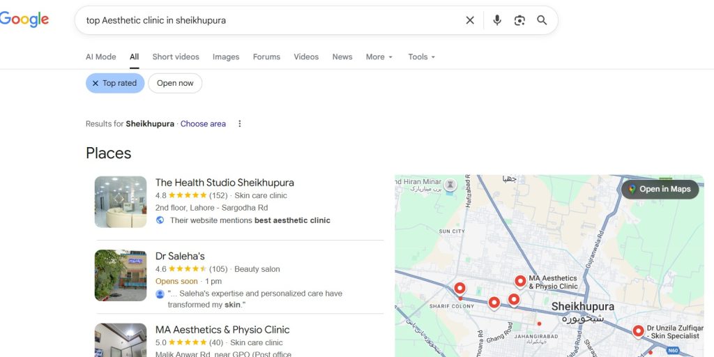 Top Aesthetic clinic in sheikhupura